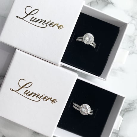 zirconia stone ring 2set