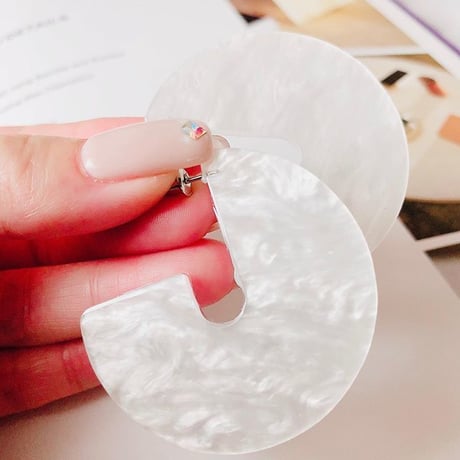 clear marble hoop pierce