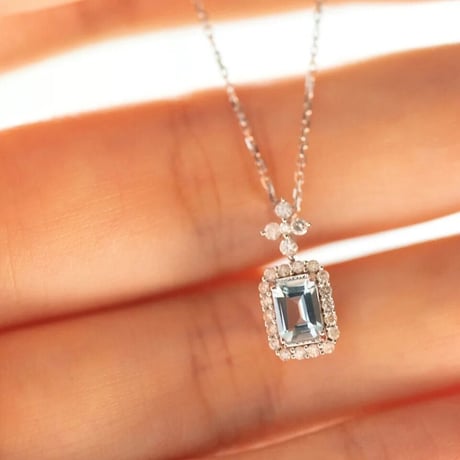 square blue stone necklace