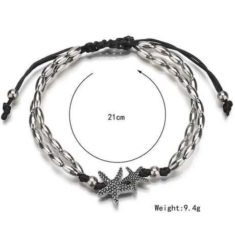 summer silver sea star anklet