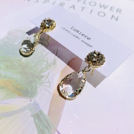 clear drop  stone  pierce