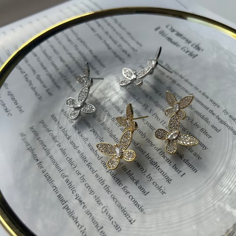 double butterfly stone pierce