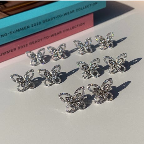 double butterfly pierce/earring