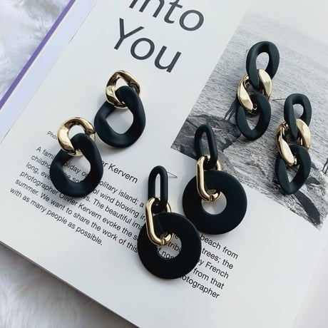 mat black × gold pierce