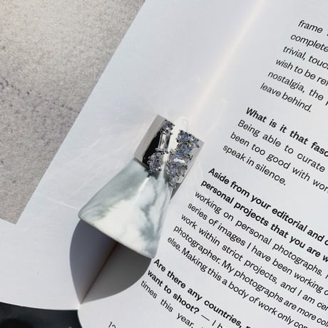 silver rent stone open ring