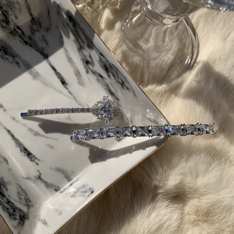 kirakira stone hairpin 2set