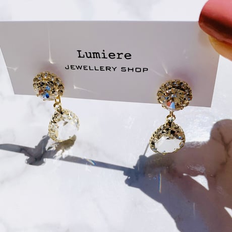 clear drop  stone  pierce