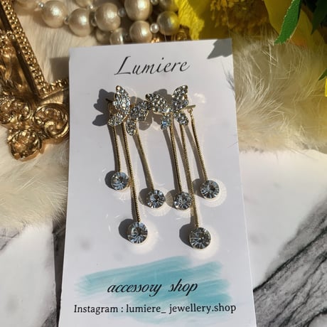 butterfly stone 2way tassel pierce