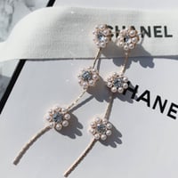 pearl flower long pierce/earring