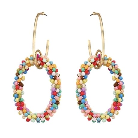 colorful bees round drop pierce
