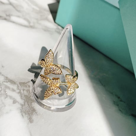 butterfly  stone open ring