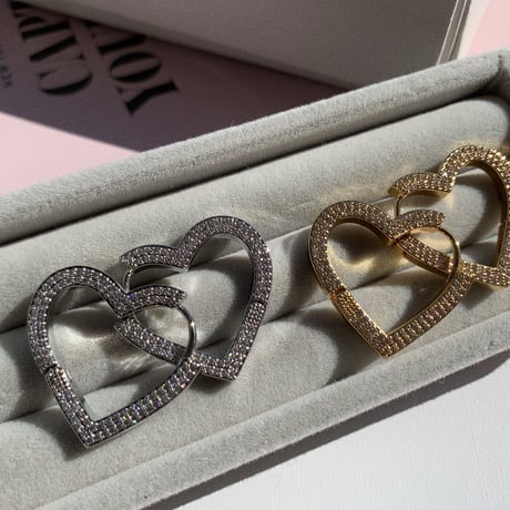 heart stone hoop pierce