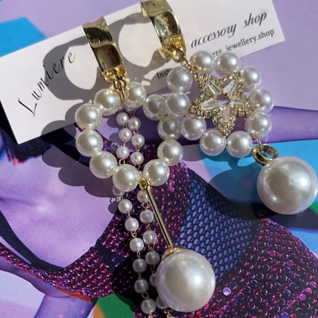 pearl × star asymmetry pierce