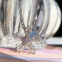 zirconia  flower stone necklace