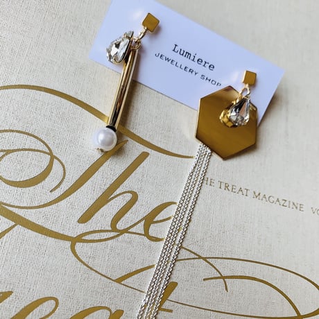 metal gold asymmetry pierce