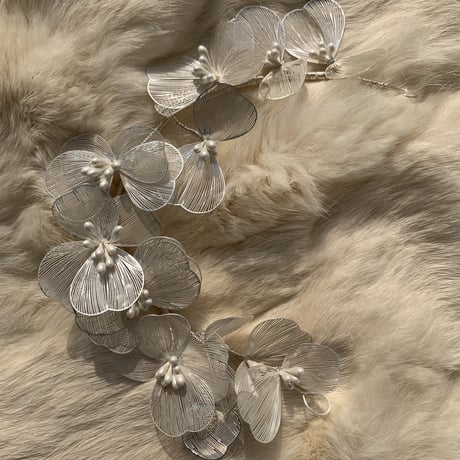 flower see-through long hair accessory