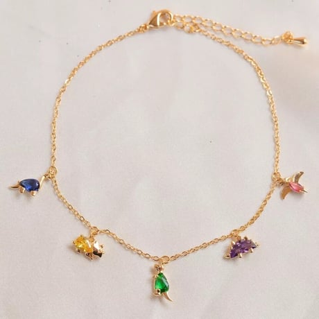 colorful dinosaur stone necklace/bracelet/anklet