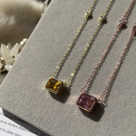 square color stone necklace