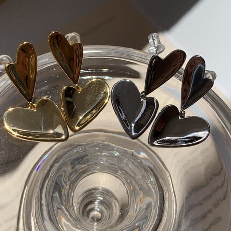 metal double heart  pierce