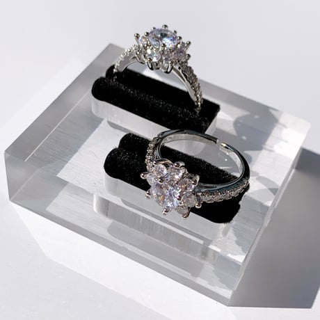 flower stone open ring