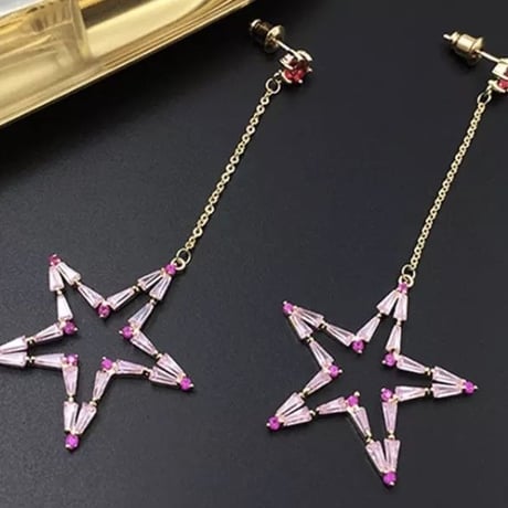 pink star stone chain pink