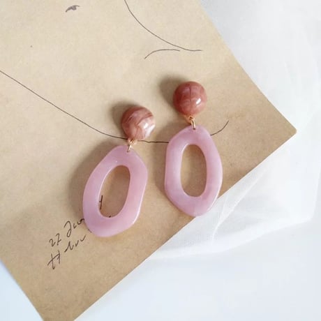 summer pink loop pierce/earring