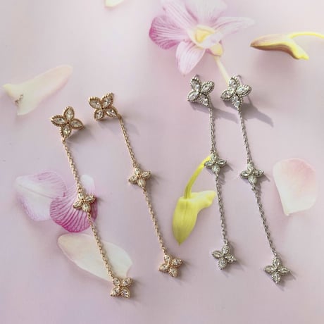 flower stone long chain pierce