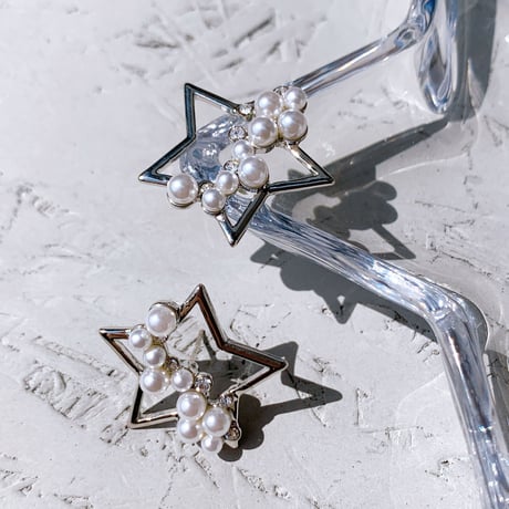 star half pearl stone pierce