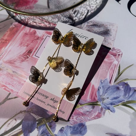 see-through butterfly long pierce
