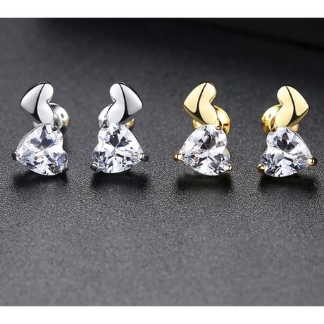 double heart mini pierce