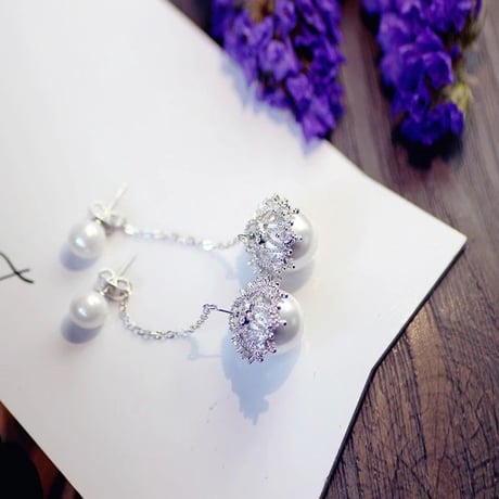 pearl jewelry long chain  pierce