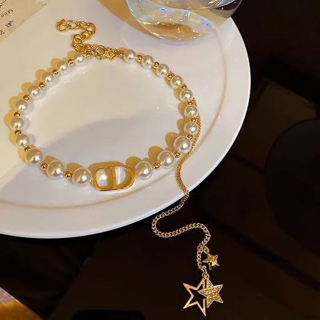 pearl star chain necklace
