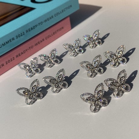 double butterfly pierce/earring