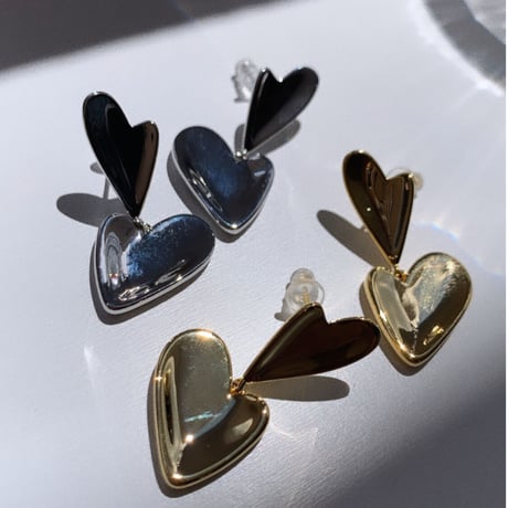 metal double heart  pierce