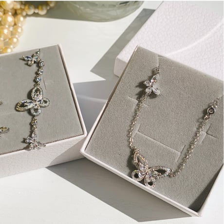 butterfly zirconia necklace