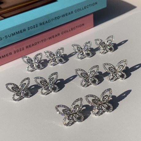 double butterfly pierce/earring