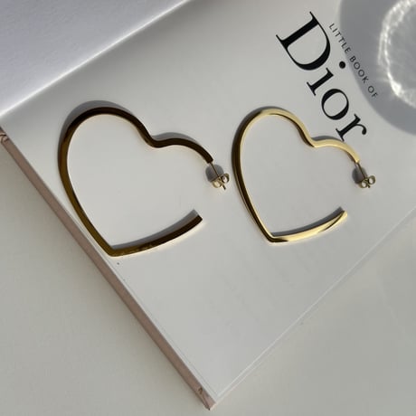 gold heart hoop pierce