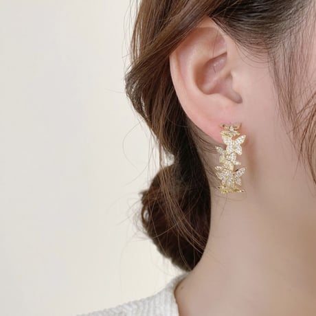 butterfly stone hoop pierce