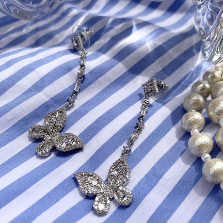 butterfly stone long pierce