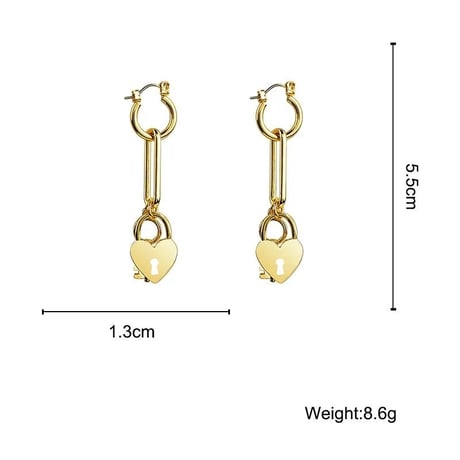 gold heart key pierce