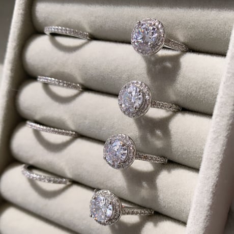 zirconia stone ring 2set