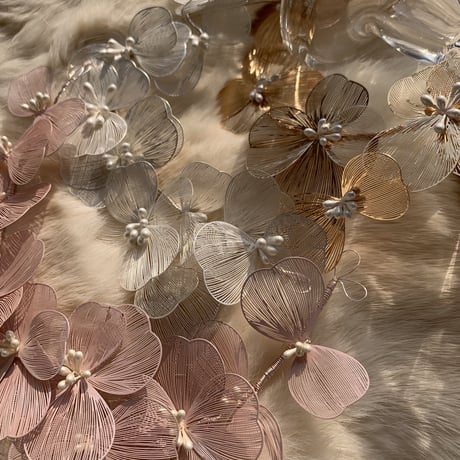 flower see-through long hair accessory