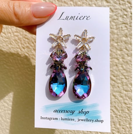 purple stone × star pierce