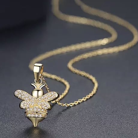 bee gold necklace
