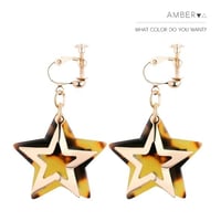 star gold marble plate earring