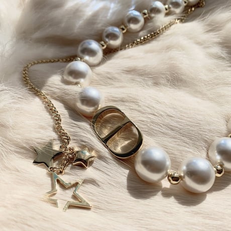 pearl star chain necklace