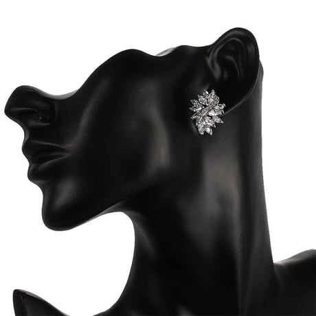 zirconia stone curve leaf pierce
