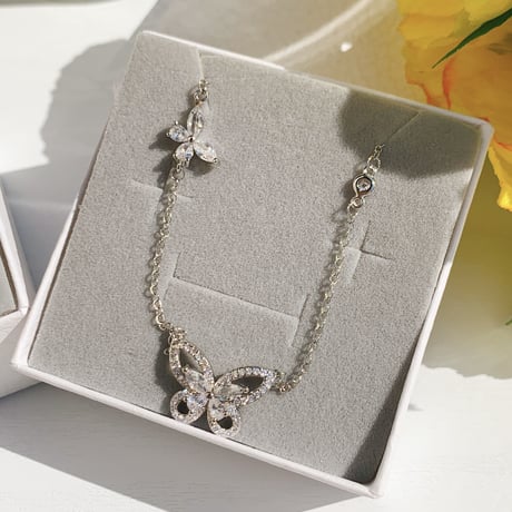 butterfly zirconia necklace