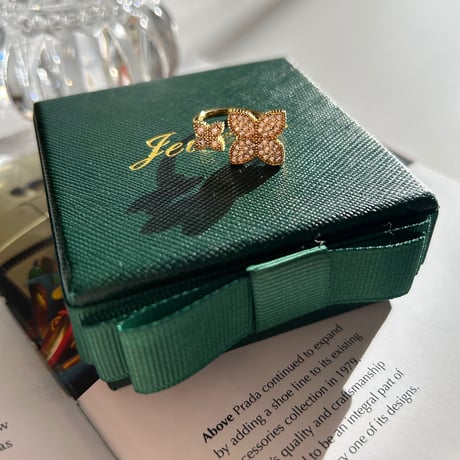 double flower open ring