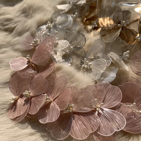 flower see-through long hair accessory
